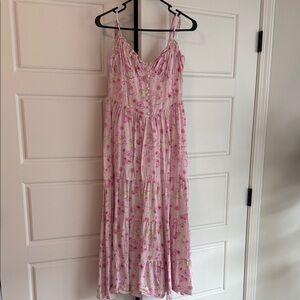Lime Lush Floral Pink Maxi Dress